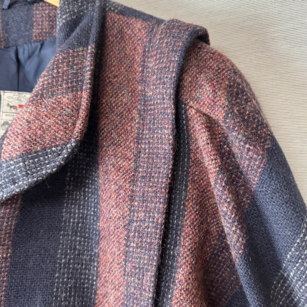 Vtg Avoca Collection Irish Tweed Wool Jacket Striped - Women's Medium - Purple - Picture 8 of 12